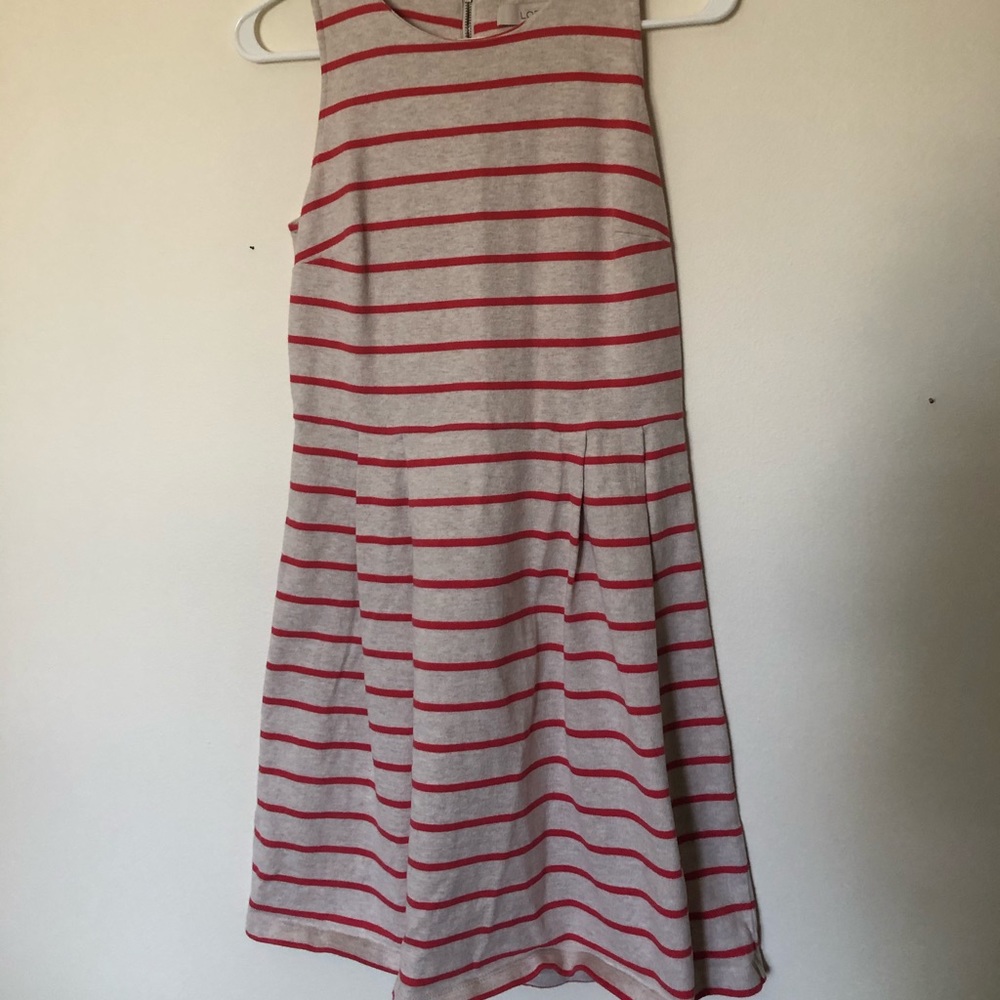 Cream and red stripe Loft dress
